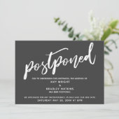 モダン手書き結婚の濃い灰色 招待状 (スタンド正面)