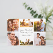 モダン手書き6枚の写結婚真 セーブザデート (スタンド正面)