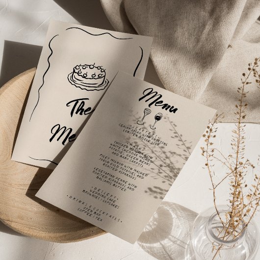 モダン手書描予測できなレトロ メニュー