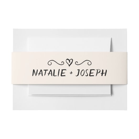 モダン手書描予測できなレトロ 招待状ベリーバンド (正面例)