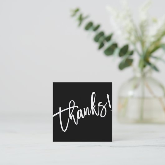 モダン手札感謝していシンプル白黒 スクエア名刺 (スタンド正面)