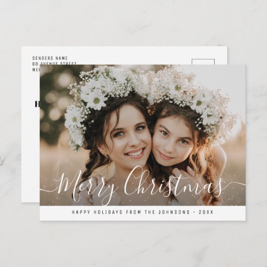 モダン手脚楽しいクリスマス ポストカード (正面/裏面)