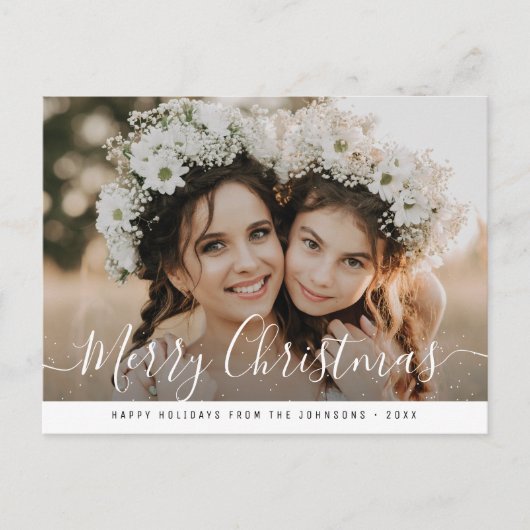 モダン手脚楽しいクリスマス ポストカード (正面)