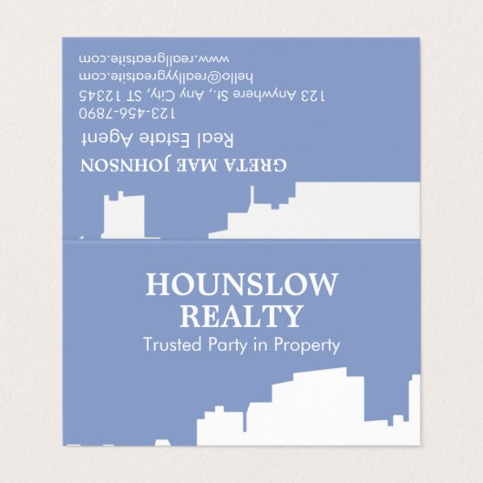 モダン折り曲げ 名刺 (外部フラット)