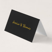 モダン折り結婚カード、QRコード、写真、黒 名刺 (裏面)