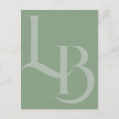 モダン披露宴カード、イニシャル エンクロージャーカード (裏面)