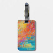 モダン抽象アーティストペイントイニシャルカラフル ラゲッジタグ (裏面縦)