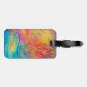 モダン抽象アーティストペイントイニシャルカラフル ラゲッジタグ (裏面横)