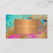 モダン抽象アートペイント銅金お名前 名刺 (正面)