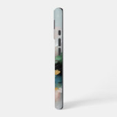 モダン抽象アート柄 iPhone 16ケース (左側面)