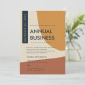 モダン抽象アート ラストオレンジ カンファレンス イベント 招待状 (スタンド正面)