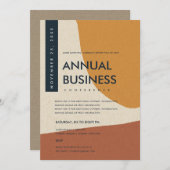 モダン抽象アート ラストオレンジ カンファレンス イベント 招待状 (正面/裏面)