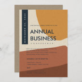 モダン抽象アート ラストオレンジ カンファレンス イベント 招待状 (正面/裏面)