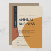 モダン抽象アート ラストオレンジ カンファレンス イベント 招待状 (正面/裏面)