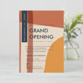 モダン抽象アート ラストオレンジ グランドオープニング 招待状 (スタンド正面)