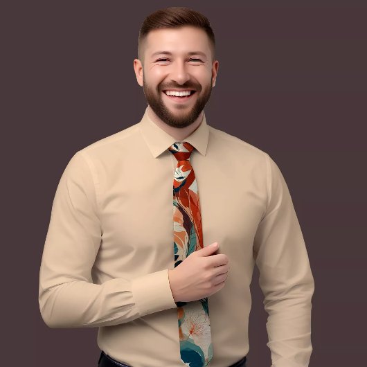 モダン抽象デザインタイと色数々の付きパテ ネクタイ