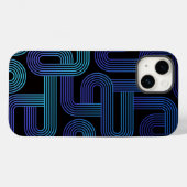 モダン抽象デザイン紫青迷路パターン Case-Mate iPhoneケース (裏面 (横))
