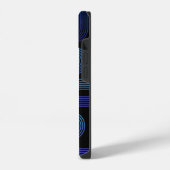 モダン抽象デザイン紫青迷路パターン iPhoneケース (左側面)