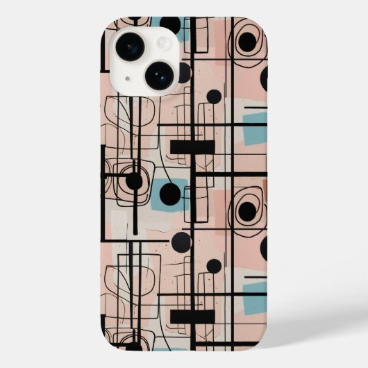 モダン抽象デザイン、動的線装飾用クッション Case-Mate iPhoneケース (裏面)