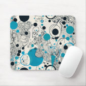 モダン抽象デザイン、流体線装飾用クッション マウスパッド (マウス)