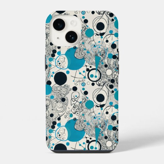 モダン抽象デザイン、流体線装飾用クッション iPhoneケース (裏面)