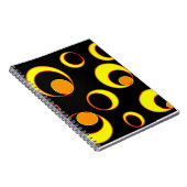 モダン抽象デザイン、黒の黄色の円 ノートブック (右側)