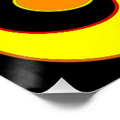 モダン抽象デザイン、黒の黄色の円 ポスター (コーナー)