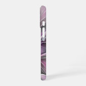 モダン抽象フラワーフラクタル ピンクグレー iPhone 16ケース (左側面)