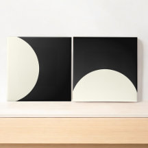 モダン抽象ブラックアンドホワイト幾何学円