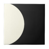 モダン抽象ブラックアンドホワイト幾何学円 タイル (正面)