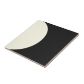 モダン抽象ブラックアンドホワイト幾何学円 タイル (側面)