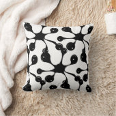 モダン抽象ブラックパターン クッション (ブランケット)