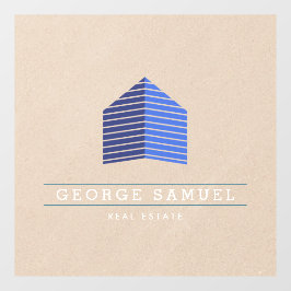 モダン抽象ホームロゴ不動産屋 ウィンドウサイン