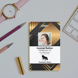 モダン抽象企業社員ID | ブラックゴールド バッジ