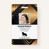 モダン抽象企業社員ID | ブラックゴールド バッジ (正面)