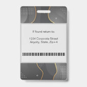 モダン抽象会社員ID | シルバーグレー バッジ (裏面)