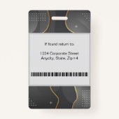 モダン抽象会社員ID | シルバーグレー バッジ (裏面)