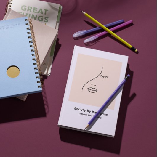 モダン抽象女性美顔ロゴ ノートブック