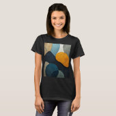 モダン抽象幾何学シェイプテクスチャアート Tシャツ (正面フル)