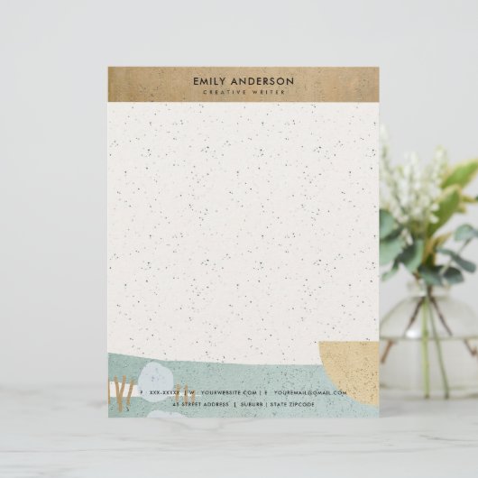 モダン抽象幾何学芸術セラミックテクスチャ レターヘッド (スタンド正面)