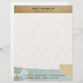 モダン抽象幾何学芸術セラミックテクスチャ レターヘッド (正面/裏面)