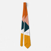 モダン抽象的で幾何学的な色のブロックパターン ネクタイ (裏面)