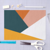 モダン抽象的で幾何学的な色のブロックパターン 薄葉紙 (クラフト)