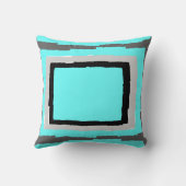 モダン抽象的な色のブロック、水の黒い灰色 クッション (裏面)