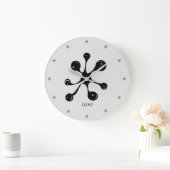 モダン抽象的な黒いべとべと汚れ ラージ壁時計 (ホーム)