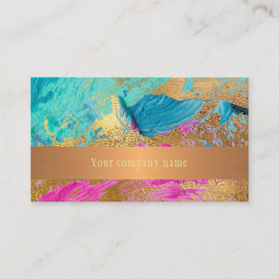 モダン抽象絵画銅金会社名 名刺