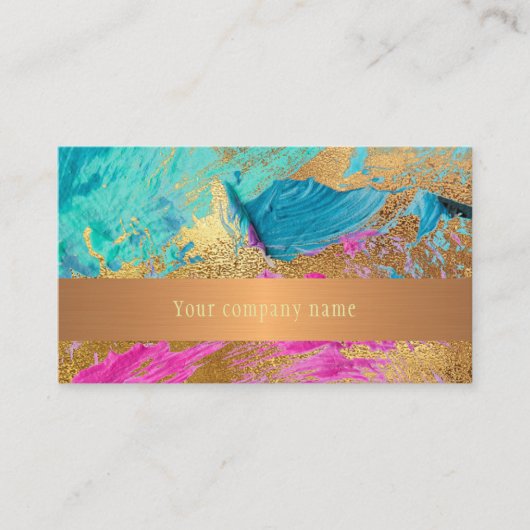 モダン抽象絵画銅金会社名 名刺 (正面)