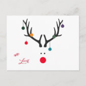 モダン抽象芸術おもしろいトナカイ シーズンポストカード (正面)