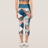 モダン抽象芸術お尻幾何学的モザイクアートパターン カプリレギンス (裏面)