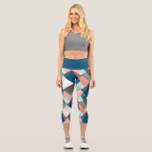 モダン抽象芸術お尻幾何学的モザイクアートパターン カプリレギンス (正面)